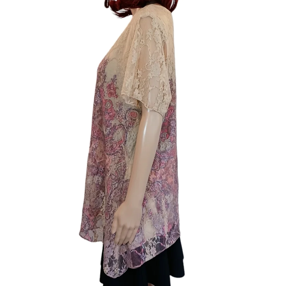 Brittany Black Boho Lace Top - Size 1X - Picture 6 of 11
